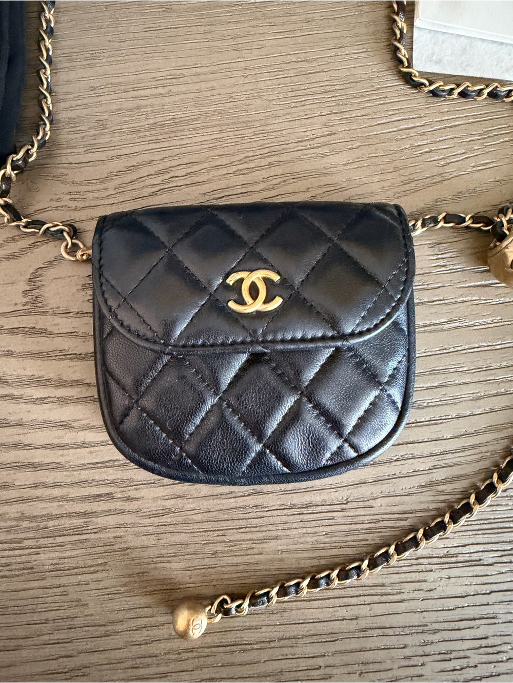 Chanel Black Quilted Lambskin Mini Pearl Crush Belt Bag - Picture 3 of 12